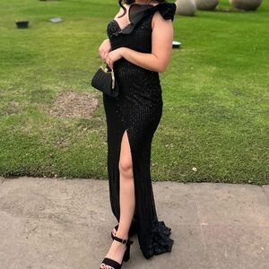 Formal wedding/prom black JVN By Jovani sequined dress